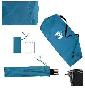 Corta-vento de campismo 490x123 cm impermeável azul