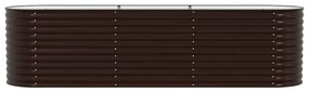 Horta Elevada vidaXL Castanho 320x80x81 cm Aço Galvanizado