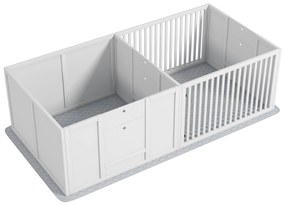 PawHut Caixa de parto para cães e filhotes, parque de parto para cães porta de altura ajustável 166 x 80 x 50 cm, branco | Aosom Portugal