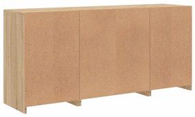 Aparador com luzes LED 142,5x37x67 cm carvalho sonoma