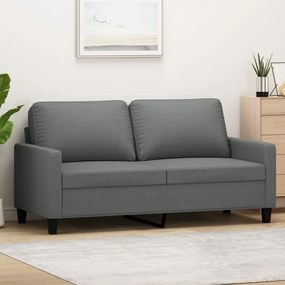 Sofá de 2 lugares em tecido 140 cm cinzento-escuro