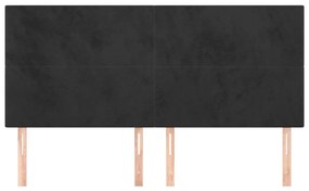 Cabeceira de cama 4 pcs veludo 90x5x78/88 cm preto