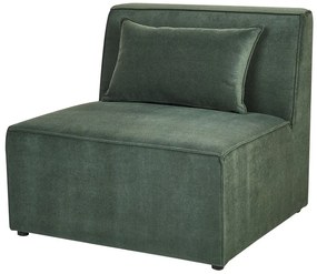 Sofá de canto 5 lugares com repousa-pés em bombazine verde escuro à esquerda LEMVIG Beliani