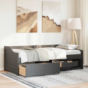 Sofá-cama com 3 gavetas sem colchão 90x200 cm IRUN preto