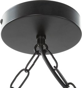 "Candeeiro de Teto Boho Chic - Metal, Bambu e Corda - 120 cm - 6 Ponto