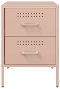 Mesa de cabeceira 36x39x50,5 cm aço rosa