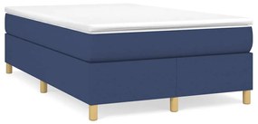 Cama boxspring com colchão 120x190 cm tecido azul