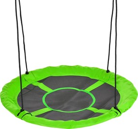 Baloiço redondo Ø 110 cm 4 argolas incluídas em metal com revestimento epóxi Oxford de alta densidade Verde