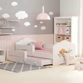 Cama infantil dupla branca Wave sereia 160x80 - colchão e estrado incluído