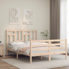 3194961 vidaXL Estrutura de cama com cabeceira 140x200 cm madeira maciça