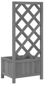 Vaso/floreira com treliça madeira de abeto maciça cinzenta