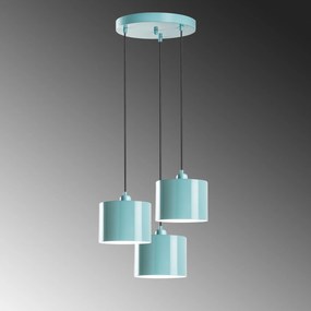 Chandelier Duz – Turquesa – Diâmetro 45 cm, Altura Total 75 - 110 cm