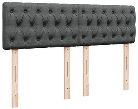 Cama com molas/colchão 140x200 cm tecido cinzento-escuro
