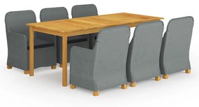 vidaXL 9 pcs conjunto de jantar para jardim cinzento-claro