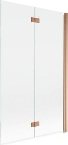 Mexen Mist resguardo de chuveiro 2 painéis direito 110 x 150 cm, transparente, cobre escovado - 8A9-110-002-65-00-P