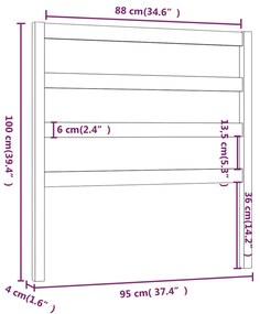 Cabeceira de cama 95x4x100 cm pinho maciço