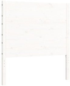 Estrutura de cama com cabeceira 100x200cm madeira maciça branco