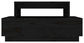 Mesa de centro 80x55x40,5 cm madeira de pinho maciça preto