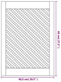Portas de armário design treliça 2 pcs 49,5x69 cm pinho maciço