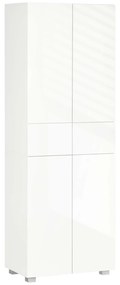 HOMCOM Armário de Cozinha Móvel Auxiliar de Cozinha com 4 Portas 2 Gavetas e Prateleiras Ajustáveis 60x35x170cm Branco