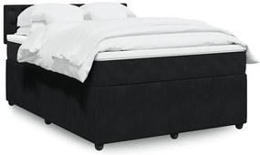 vidaXL Cama com molas/colchão 140x200 cm veludo preto