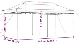 Tenda para festas pop-up dobrável 580x292x315 cm bordô