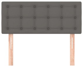 Cabeceira de cama couro artificial 100x5x78/88 cm cinzento