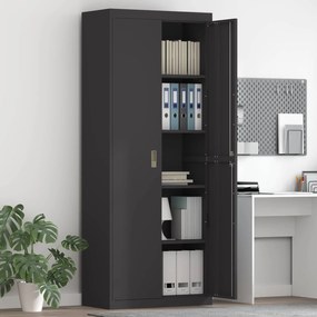 vidaXL Armário de arrumação 2 pcs Preto 80 x 40 x 200 cm Aço