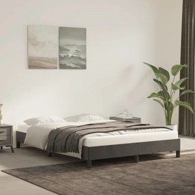 Estrutura de cama sem colchão 140x200 cm veludo cinzento-escuro