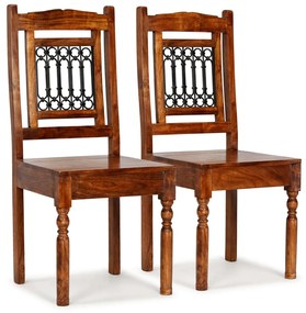 vidaXL Cadeiras jantar clássicas 2 pcs madeira maciça + acabamento mel