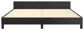 Estrutura de cama c/ cabeceira 180x200cm couro artificial preto
