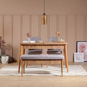 Conjunto de Mesa de Jantar Extensível Vina – Pinho Atlântico – Mesa: 1