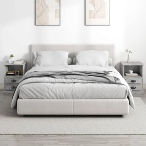 Mesas de cabeceira 2 pcs 43x36x60 cm cinzento cimento