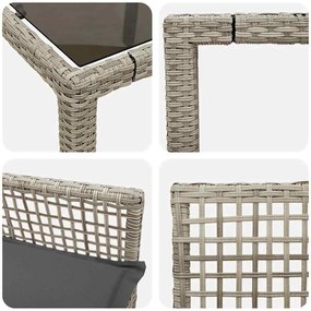 Conjunto de Jantar para Jardim 5 pcs Cinzento-claro