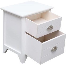 Mesa de cabeceira com 2 gavetas 2 pcs branco