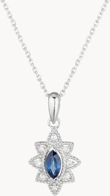 Colar em prata com pendente em ouro branco e diamantes Solona