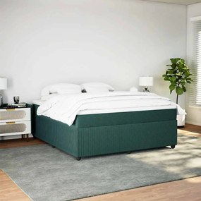 Cama com molas/colchão 180x200 cm veludo verde-escuro
