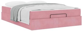 Estrutura da Cama Outros Rosa 160 x 200 cm Veludo