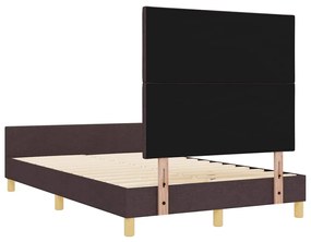 Cama vidaXL Castanho 120x200 cm Tecido