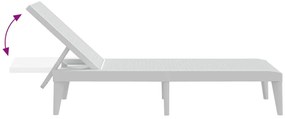 Espreguiçadeira 186x60x29 cm PP branco