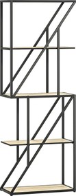 HOMCOM Estante de 5 Níveis Estante para Livros Estilo Industrial com Prateleiras Abertas e Estrutura de Aço 60x30x165 cm Madeira e Preto | Aosom Portugal