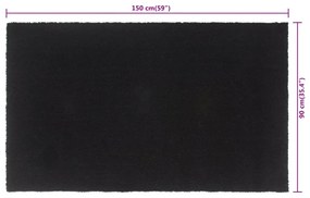 Tapete de porta 90x150 cm fibra de coco tufada preto