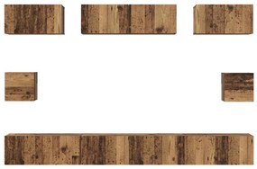 Conjunto de Estantes para TV 8 pcs Madeira antiga