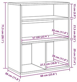 Estante cinzento cimento 60x30x71,5 cm derivados de madeira