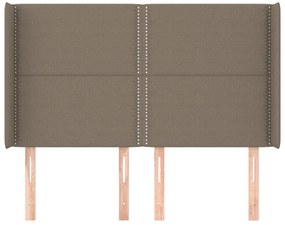 Cabeceira cama abas tecido 147x16x118/128 cm cinza-acastanhado