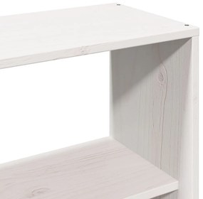 Cama com estante sem colchão 150x200 cm pinho maciço branco