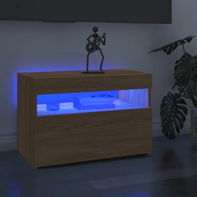 804416 vidaXL Móveis de TV com luzes LED 2 pcs 60x35x40 cm carvalho sonoma