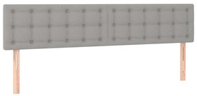 Cabeceira de cama c/luzes LED tecido 180x5x78/88 cm cinza-claro