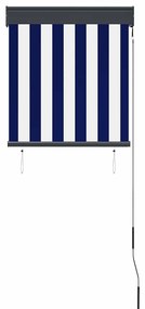 Estore de rolo para exterior 60x250 cm azul e branco