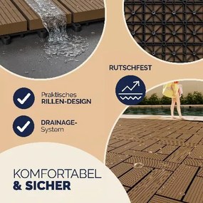 Conjunto 11 unidades Ladrilhos compostos para terraços, 30 x 30 cm mosaico cor terracota